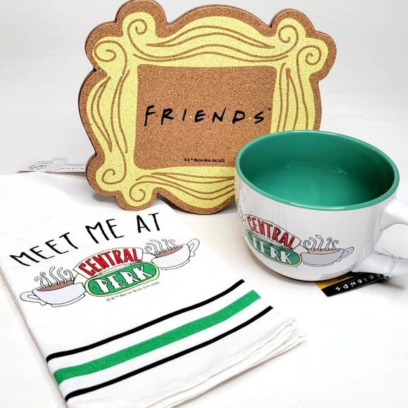 Open Road Brands Other - NWT Friends Coffee Mug, Trivet And Kitchen Towel Bundle - Central Perk